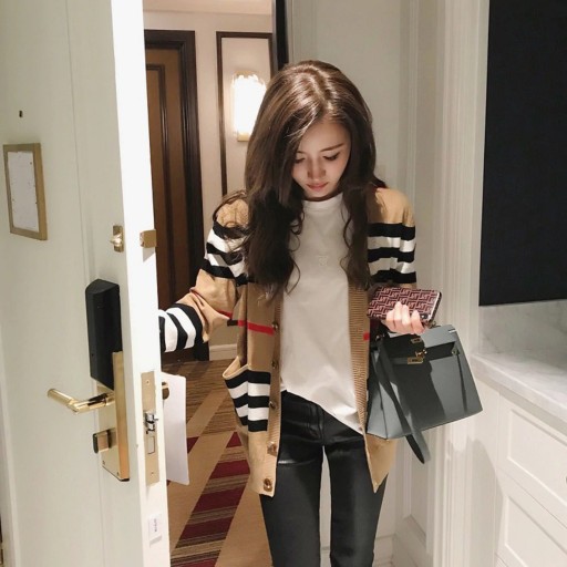 Pull rayé pour femme avec poches