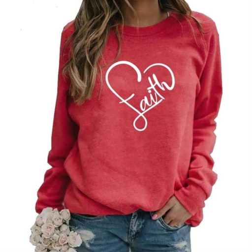Pullover da donna con stampa a cuore