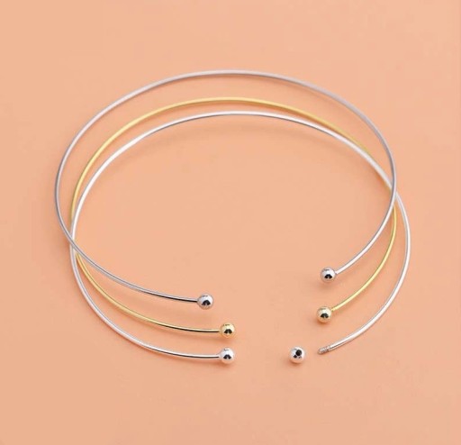 Pulseira aberta feminina com bolas P175