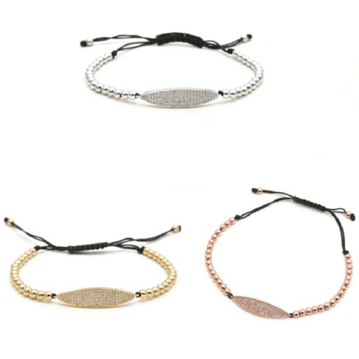 Pulseira ajustável feminina com contas H165
