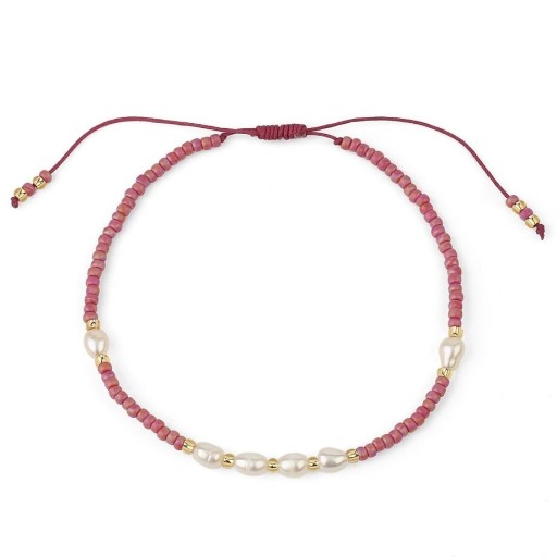 Pulseira ajustável feminina com pérolas