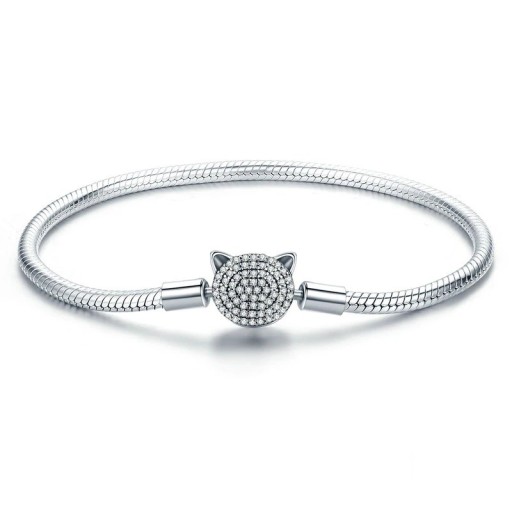 Pulseira de cobra para senhora com gato