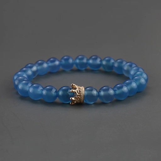 Pulseira de contas feminina com coroa