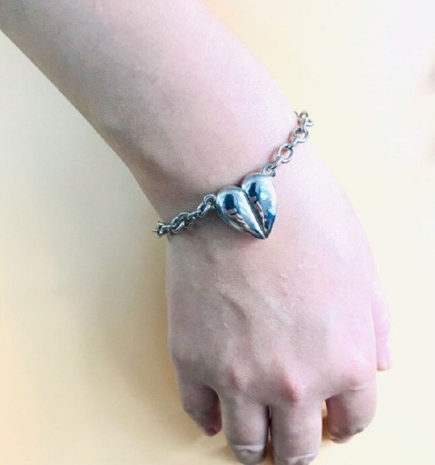 Pulseira de corrente com coração