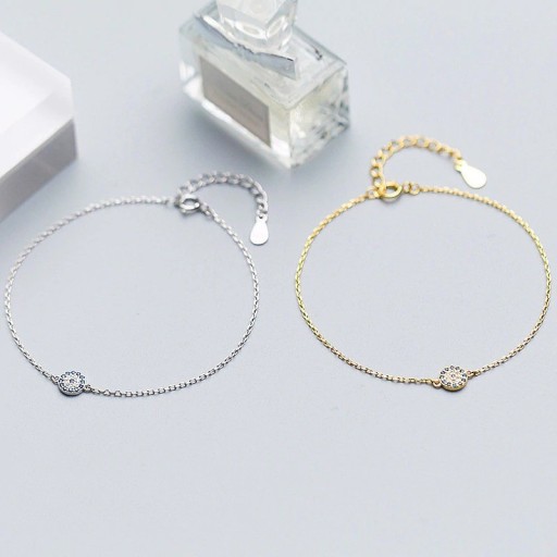 Pulseira de corrente feminina com círculo