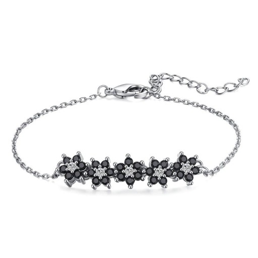 Pulseira de corrente feminina com flores