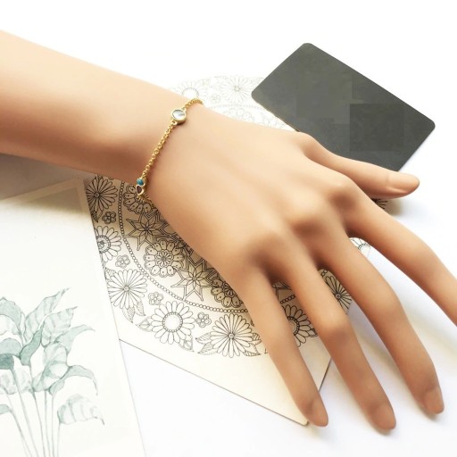 Pulseira de corrente feminina com pedras H141