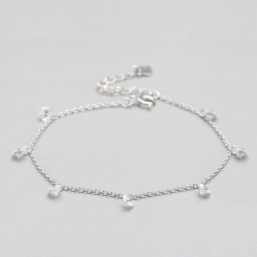 Pulseira de corrente feminina com pedras P138
