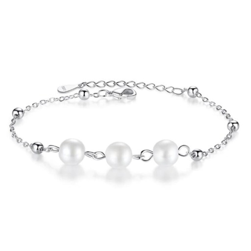 Pulseira de corrente feminina com pérolas H115