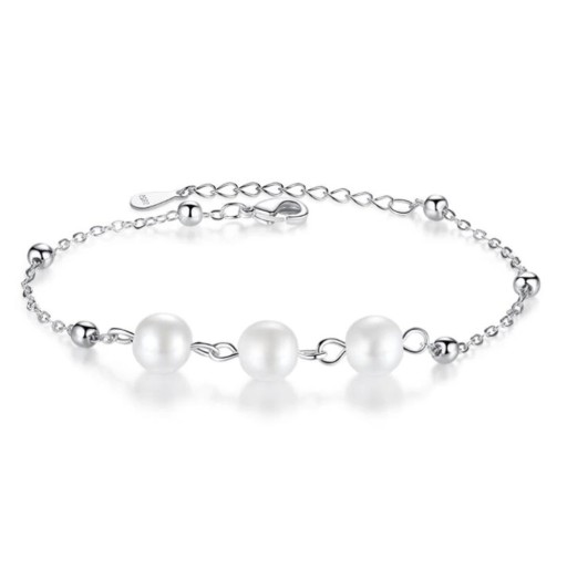 Pulseira de corrente feminina com pérolas P197
