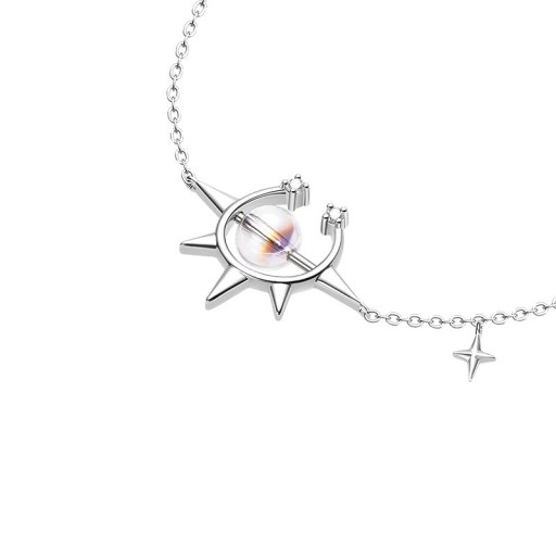 Pulseira de corrente feminina com zircão