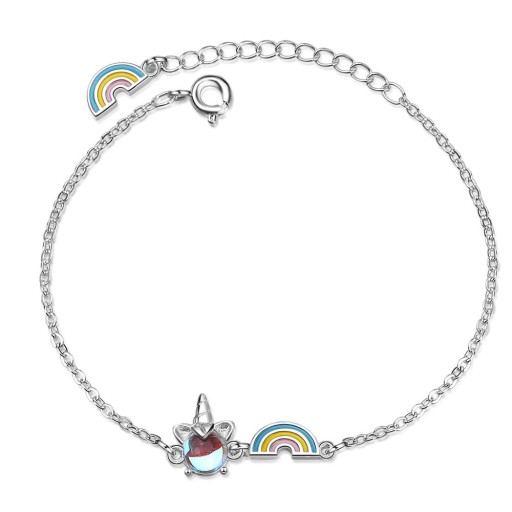 Pulseira de corrente para senhora com unicórnio