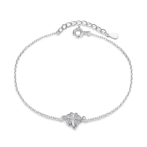 Pulseira de corrente para senhora trevo