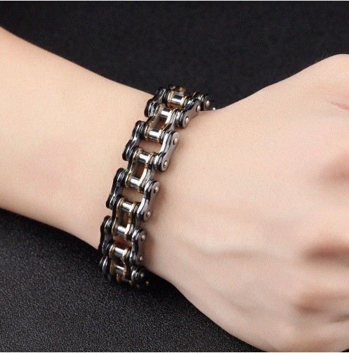 Pulseira de homem em aço inoxidável - Corrente de bicicleta