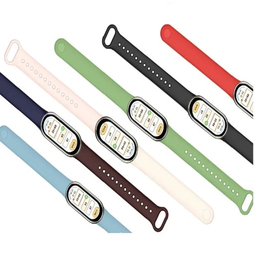 Pulseira de relógio 22 cm para Xiaomi Mi Band 9 Smart Mi Band 9 Mi Band 8 Mi Band 8 NFC Pulseira de silicone desportiva de substituição Pulseira à prova de água para Miband 8–9