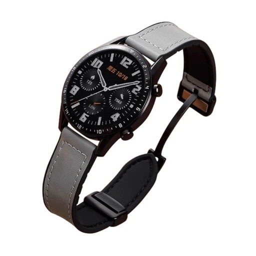 Pulseira de silicone e couro de 45 mm para relógios Watch 5 Pro Pulseira ajustável e confortável Pulseira elegante para pulso para relógios inteligentes