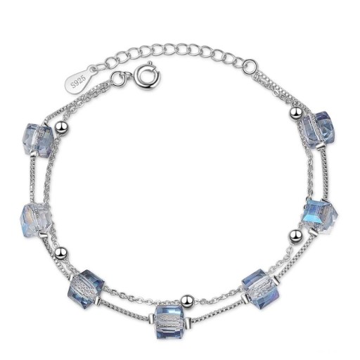 Pulseira dupla feminina com cubos