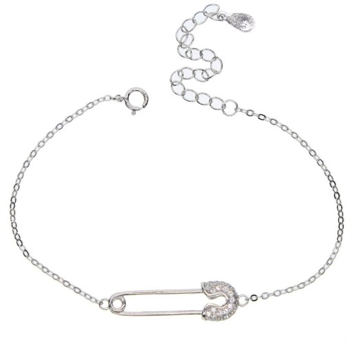 Pulseira feminina com alfinete de segurança