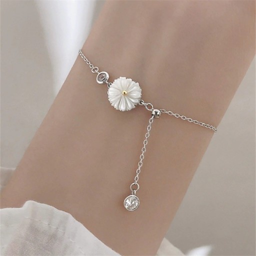Pulseira feminina com flor