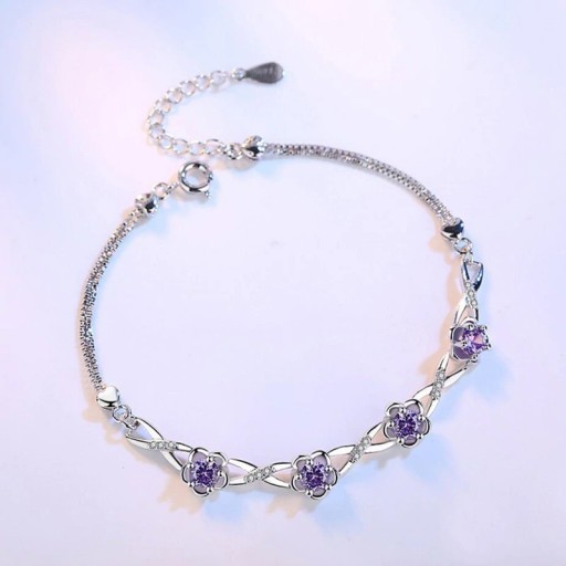 Pulseira feminina com flores