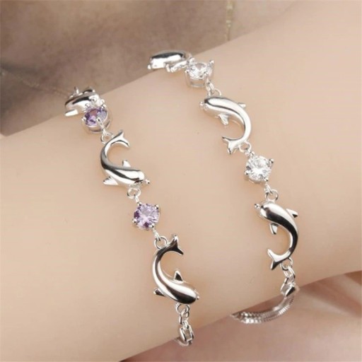 Pulseira feminina com golfinhos