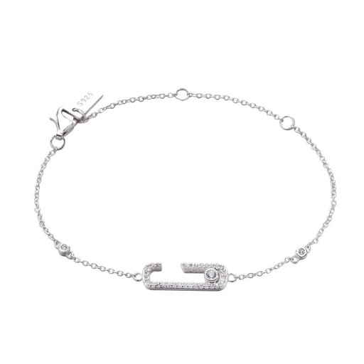 Pulseira feminina delicada com pedras