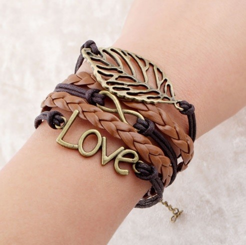 Pulseira feminina em várias camadas LOVE J1228