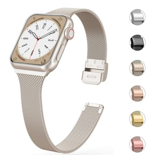 Pulseira milanesa 46 mm para Apple Watch Series 10 e 11 Pulseira metálica com fecho rígido para ajuste e fecho Design elegante