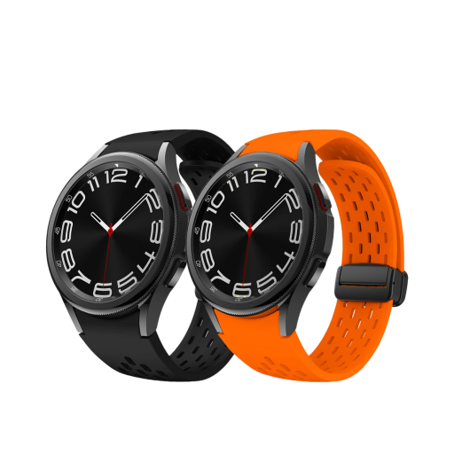 Pulseira para relógio Samsung Galaxy Watch 4/5/6 40 mm Pulseira de silicone com fivela preta