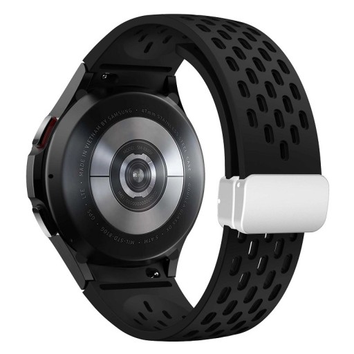 Pulseira para relógio Samsung Galaxy Watch 5 Pro 45 mm Pulseira de silicone com fecho branco