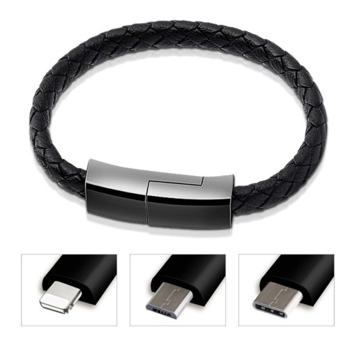 Pulseira USB cabo USB-C / Micro USB / Lightning