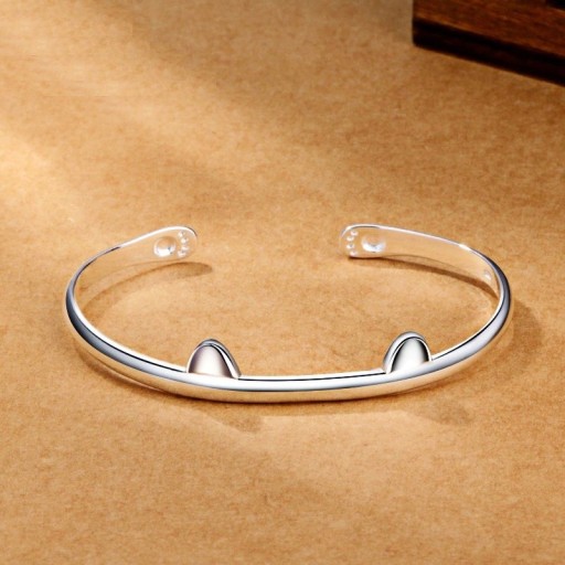 Pulsera abierta de gato para mujer