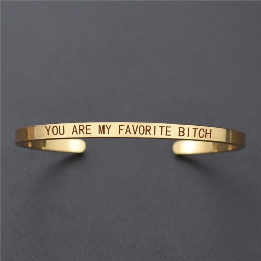 Pulsera abierta de mujer con inscripción H386