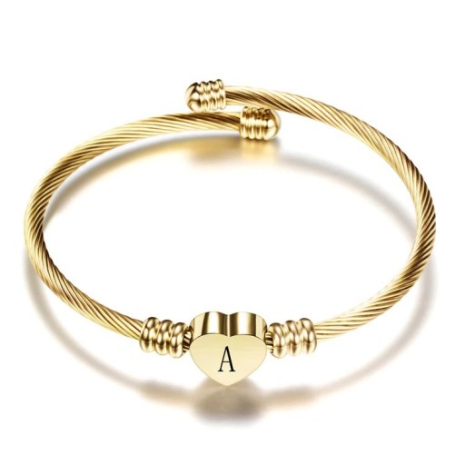 Pulsera abierta de mujer con letra H194