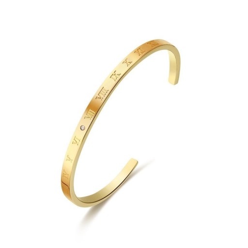 Pulsera abierta de mujer con números romanos