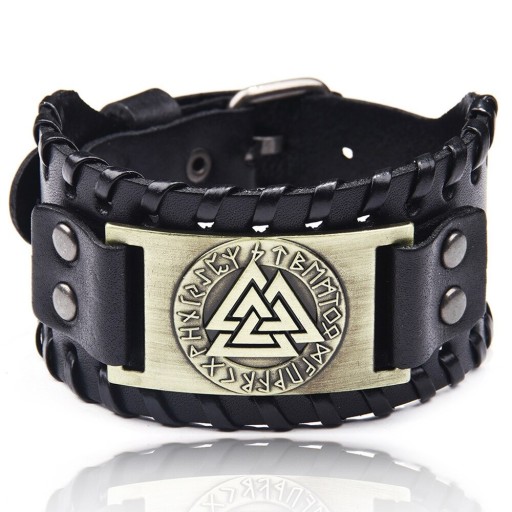 Pulsera ancha de cuero para hombre H207