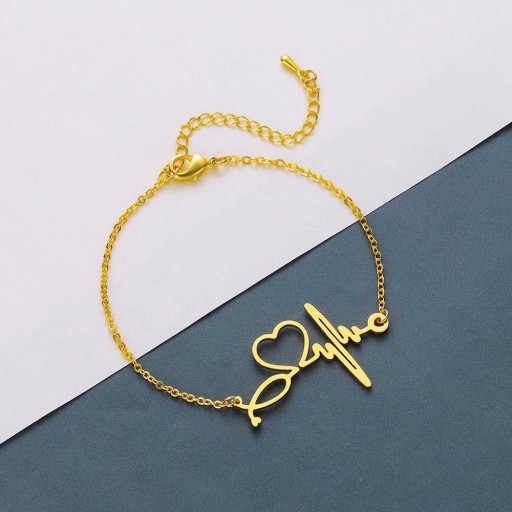 Pulsera de cadena con frecuencia cardíaca para mujer