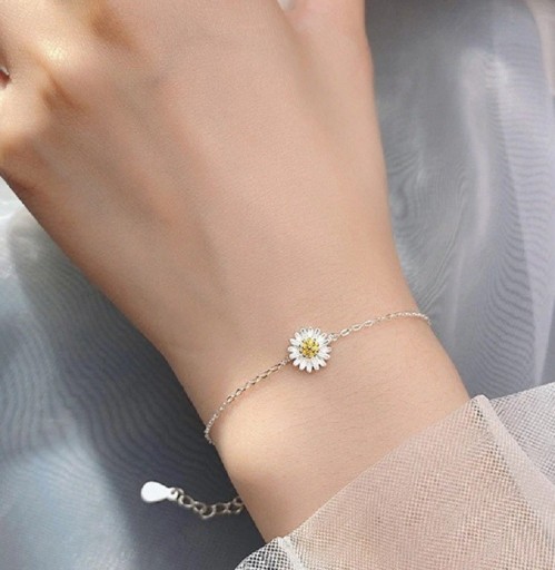 Pulsera de cadena de margaritas para mujer