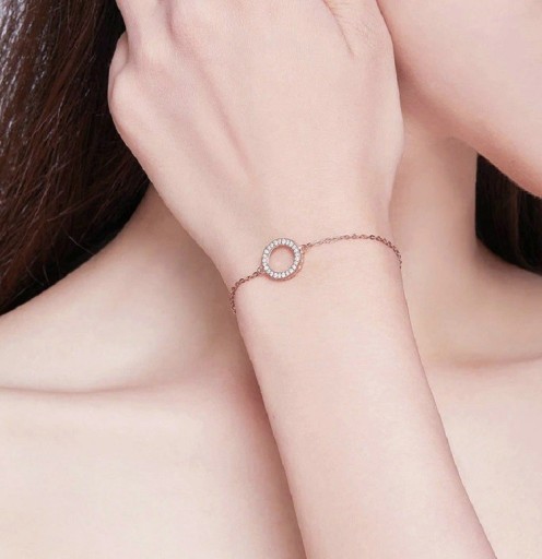 Pulsera de cadena de mujer con anillo P146