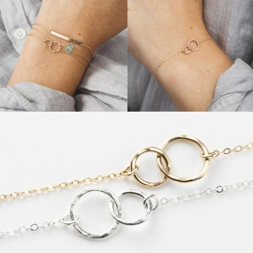 Pulsera de cadena de mujer con anillos