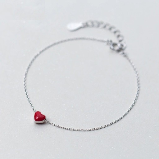 Pulsera de cadena de mujer con corazón