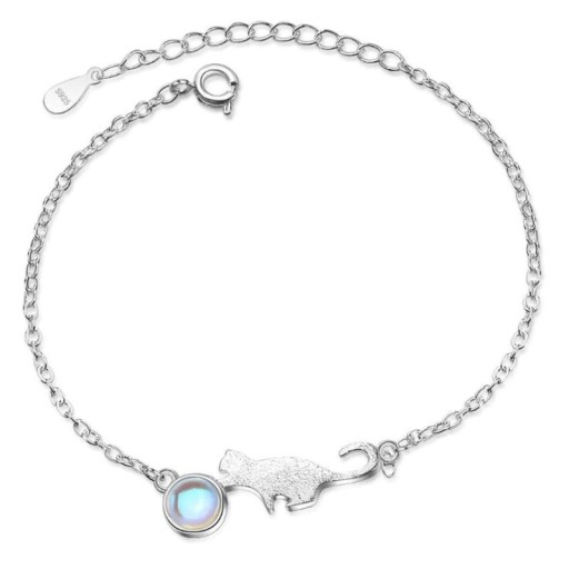 Pulsera de cadena para mujer con gato