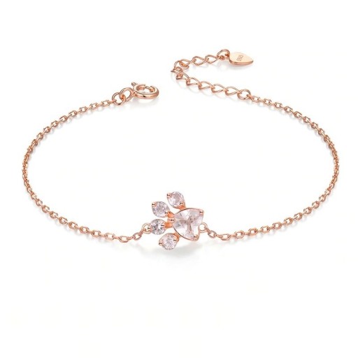 Pulsera de cadena para mujer con huella de perro H177