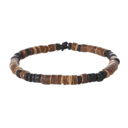 Pulsera de cuentas de madera para hombre con cuentas combinadas de material natural para uso diario y complemento de estilo