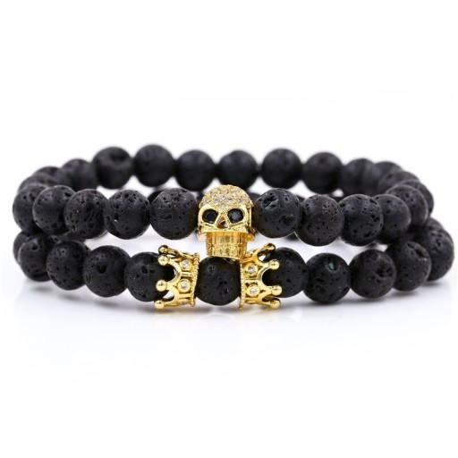 Pulsera de cuentas para hombre 2 piezas H514