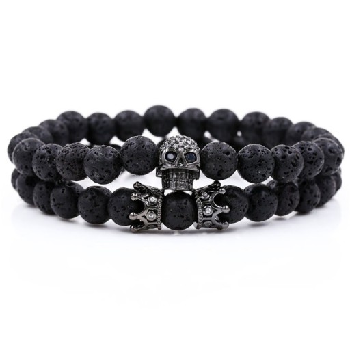 Pulsera de cuentas para hombre 2 piezas H514