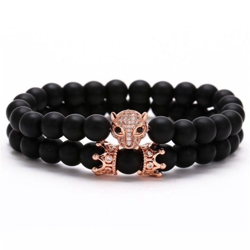 Pulsera de cuentas para hombre 2 piezas H514
