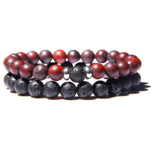 Pulsera de cuentas para hombre 2 piezas H593