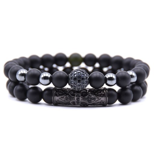 Pulsera de cuentas para hombre 2 piezas J109