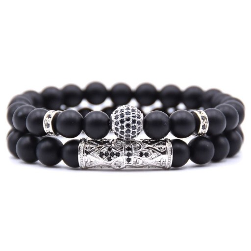 Pulsera de cuentas para hombre 2 piezas J109